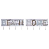 Wandkapstok DKD Home Decor Hout Metaal Strand 45 x 5 x 23 cm (2 Stuks)