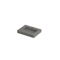 INK Pitch Wastafel Keramische Slab Bak met Drain en Front en Side Skirts 1 Kraangat - 600x450x90 mm - Armani Grey Mat