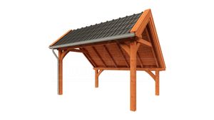 Trendhout Kapschuur de Hoeve XL 415x380 cm- Kapschuurdak- Onbehandeld lariks Douglas hout- Trendhout