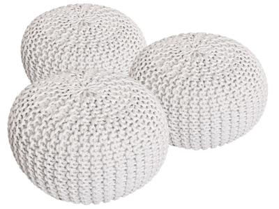 Joseph - Pouf Set - Grobstrick - 3 stuks - Ø 55 cm