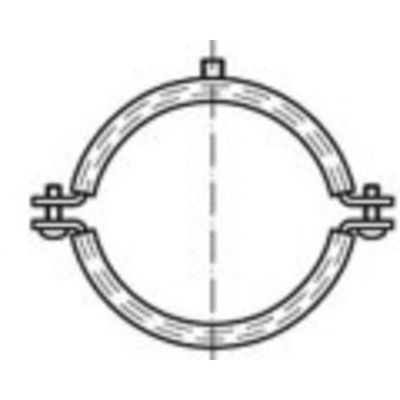 TOOLCRAFT TO-5417226 Buisbeugel ~DIN 4109 staal + isolatie-inzetstuk gegalvaniseerd schroefbuisklemmen met geluidsisolerend inzetstuk ~DIN 4109 afmeting: 32-35