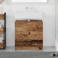 Badkamerkast met lade Oud Hout 59 x 37 x 59 cm Bewerkt hout