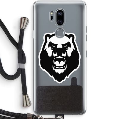 Angry Bear (white): LG G7 Thinq Transparant Hoesje met koord