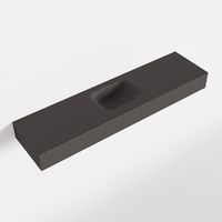MONDIAZ LEX Dark_grey vrijhangende solid surface wastafel 120cm. Positie wasbak midden