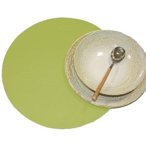 Wicotex Placemats Uni - lime groen - rond 38 cm - anti slip laag - Teflon coating toplaag