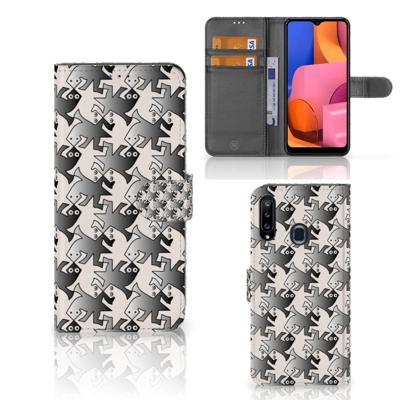 Samsung Galaxy A20s | Telefoonhoesje | Met pasjeshouder | Salamander Grey