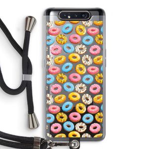 Pink donuts: Samsung Galaxy A80 Transparant Hoesje met koord