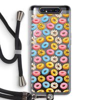 Pink donuts: Samsung Galaxy A80 Transparant Hoesje met koord