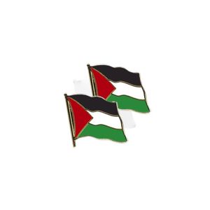 Set van 2x stuks pin Vlag Palestina 20 mm