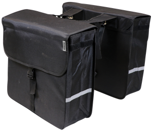 Edge dubbele fietstas luxe shopper 40 liter 38 x 40 x 14cm (2x) zwart