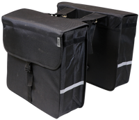 Edge dubbele fietstas luxe shopper 40 liter 38 x 40 x 14cm (2x) zwart