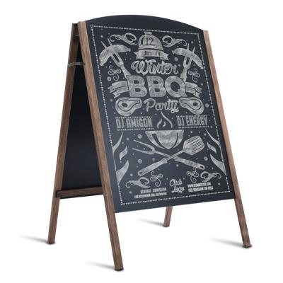 Schoolbord A-frame Dubbelzijdig Krijtbord Bord Reclamebord Reclame Weergavebord 65 x 60 x 97cm