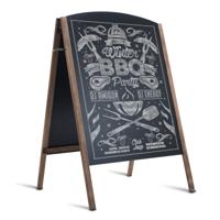 Schoolbord A-frame Dubbelzijdig Krijtbord Bord Reclamebord Reclame Weergavebord 65 x 60 x 97cm