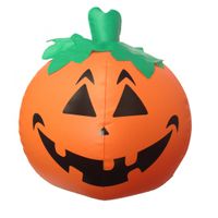 Halloween LED pompoen - oranje - opblaasbaar - ophangbaar -  24 cm   - - thumbnail