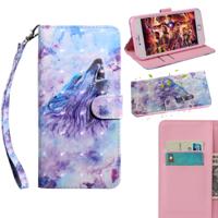 3D-schilderij patroon gekleurde tekening horizontale Flip TPU + PU lederen draagtas met houder & kaartsleuven & portemonnee voor Galaxy J4 + (Roaring