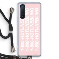 Hotline bling pink: Sony Xperia 5 II Transparant Hoesje met koord Hotline bling pink: Sony Xperia 5 II Transparant Hoesje met koord