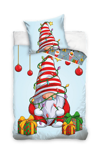 Kerst dekbedovertrek Santa 140 x 200 cm multi