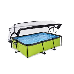 EXIT Lime zwembad - 220 x 150 x 65 cm - met filterpomp en overkapping