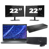 Dell Latitude 5330 - Intel Core i7-12e Generatie - 13 inch - 16GB RAM - 256GB SSD - Windows 11 Home + 2x 22 inch Monitor