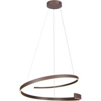 LED Hanglamp - Cinque Cinardi - 1 Lichtpunt van 50 Watt - Dimbaar - Aanpasbare Lichtkleur - Hoogte Aanpasbaar - Donkerbruin - Metaal