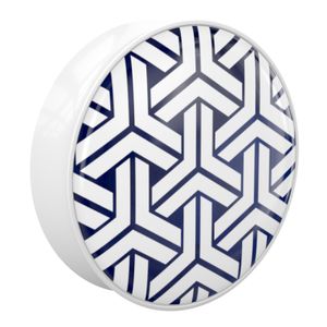 Double Flared Plug met Navy Mosaic Design Acryl Tunnels & Plugs