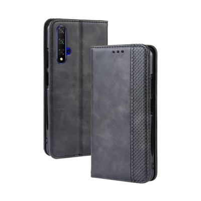 Magnetische Buckle retro Crazy Horse textuur horizontale Flip lederen case voor HUAWEI Honor 20 met houder & kaartsleuven & fotolijstjes (zwart)