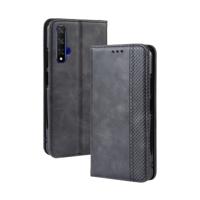 Magnetische Buckle retro Crazy Horse textuur horizontale Flip lederen case voor HUAWEI Honor 20 met houder & kaartsleuven & fotolijstjes (zwart)