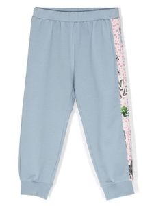 Roberto Cavalli Junior pantalon de jogging à imprimé graphique - Bleu