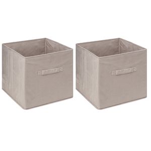 Opbergmand/kastmand - 6x stuks - 29 liter - beige - 31 x 31 x 31 cm