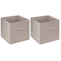 Opbergmand/kastmand - 6x stuks - 29 liter - beige - 31 x 31 x 31 cm