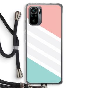 Strepen pastel: Xiaomi Redmi Note 10 Pro Transparant Hoesje met koord