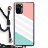 Strepen pastel: Xiaomi Redmi Note 10 Pro Transparant Hoesje met koord