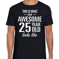 Awesome 25 year / 25 jaar cadeau t-shirt zwart heren - thumbnail