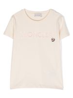 Moncler Enfant t-shirt en coton à logo brodé - Tons neutres - thumbnail