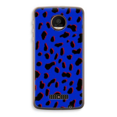 Blue Leopard: Motorola Moto Z Force Transparant Hoesje