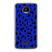 Blue Leopard: Motorola Moto Z Force Transparant Hoesje