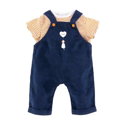 Corolle t-shirt en marineblauw overall, 36cm