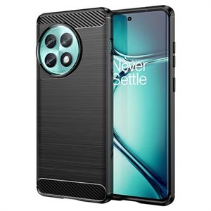 OnePlus Ace 2 Pro Geborsteld TPU Hoesje - Koolstofvezel - Zwart