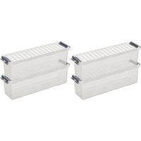 4x Opberg boxen/opbergdozen 1,3 liter 27 x 8,4 x 9 cm kunststof