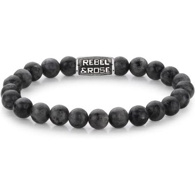 Rebel and Rose RR-80097-V Rekarmband Beads Grey Seduction Vintage 8 mm
