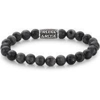 Rebel and Rose RR-80097-V Rekarmband Beads Grey Seduction Vintage 8 mm