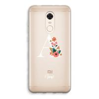 Pink Bouquet: Xiaomi Redmi 5 Transparant Hoesje - thumbnail