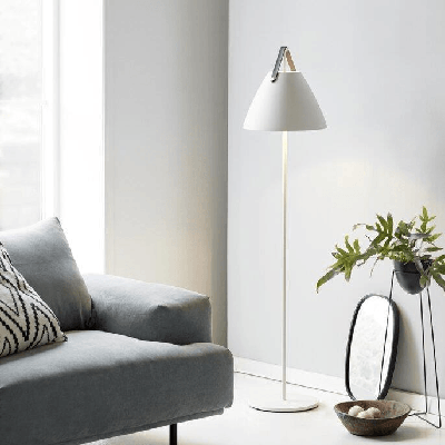 Staande lamp wit &apos;Strap&apos; E27 fitting 154cm DFTP