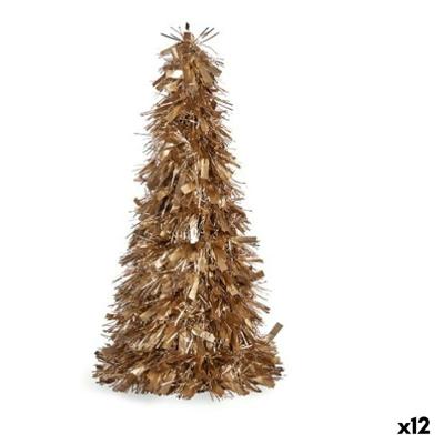 Kerstboom Krist+ 19CH488/MATTE 19CH488/MATTE Wit Gouden Polypropyleen PET Kerstboom 27 x 45,5 x 27 cm Klatergoud (12 Stuks)