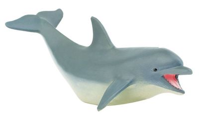 Safari speeldier dolfijn junior 12,5 x 5 cm blauw/wit
