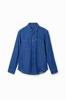 Shirt met patch en zakken - BLUE - XXL