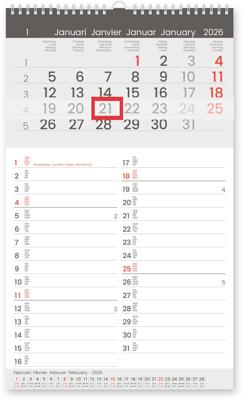 Maandkalender Memo-Manager, viertalig, 2026