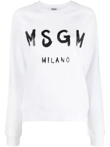 MSGM sweat à logo imprimé - Blanc