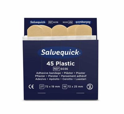Salvequick 6036 navulling 45 plastic pleisters - Salvequick 6036 navulling 45 plastic pleisters