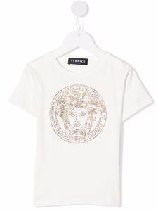 Versace Kids t-shirt Medusa orné de cristaux - Blanc